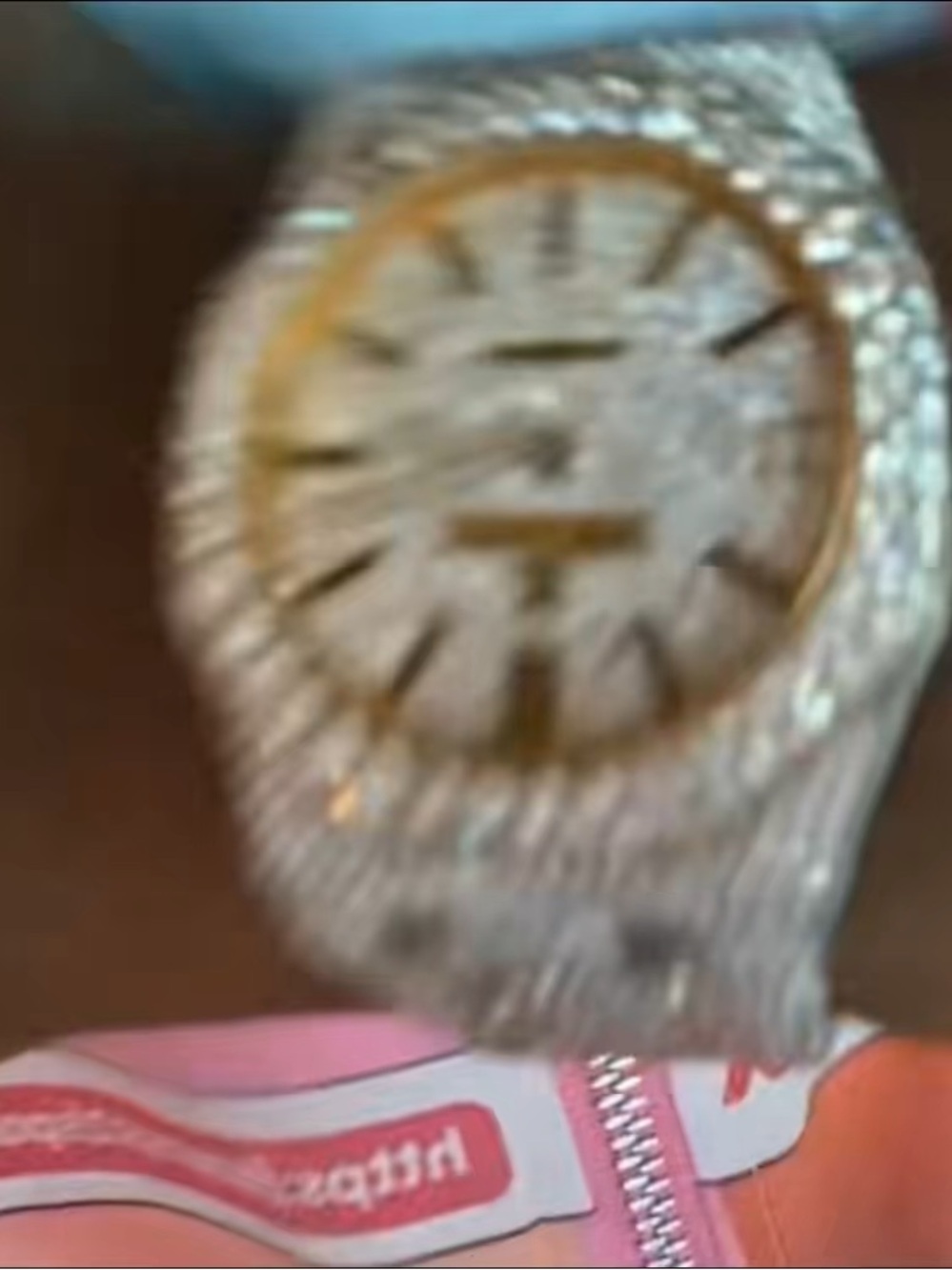 Luxury Silver-Tone Crystal Men's Watch - Gold Accents
